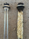 A new heating element for your electric water heater.  The one on the right needed to be changed out.